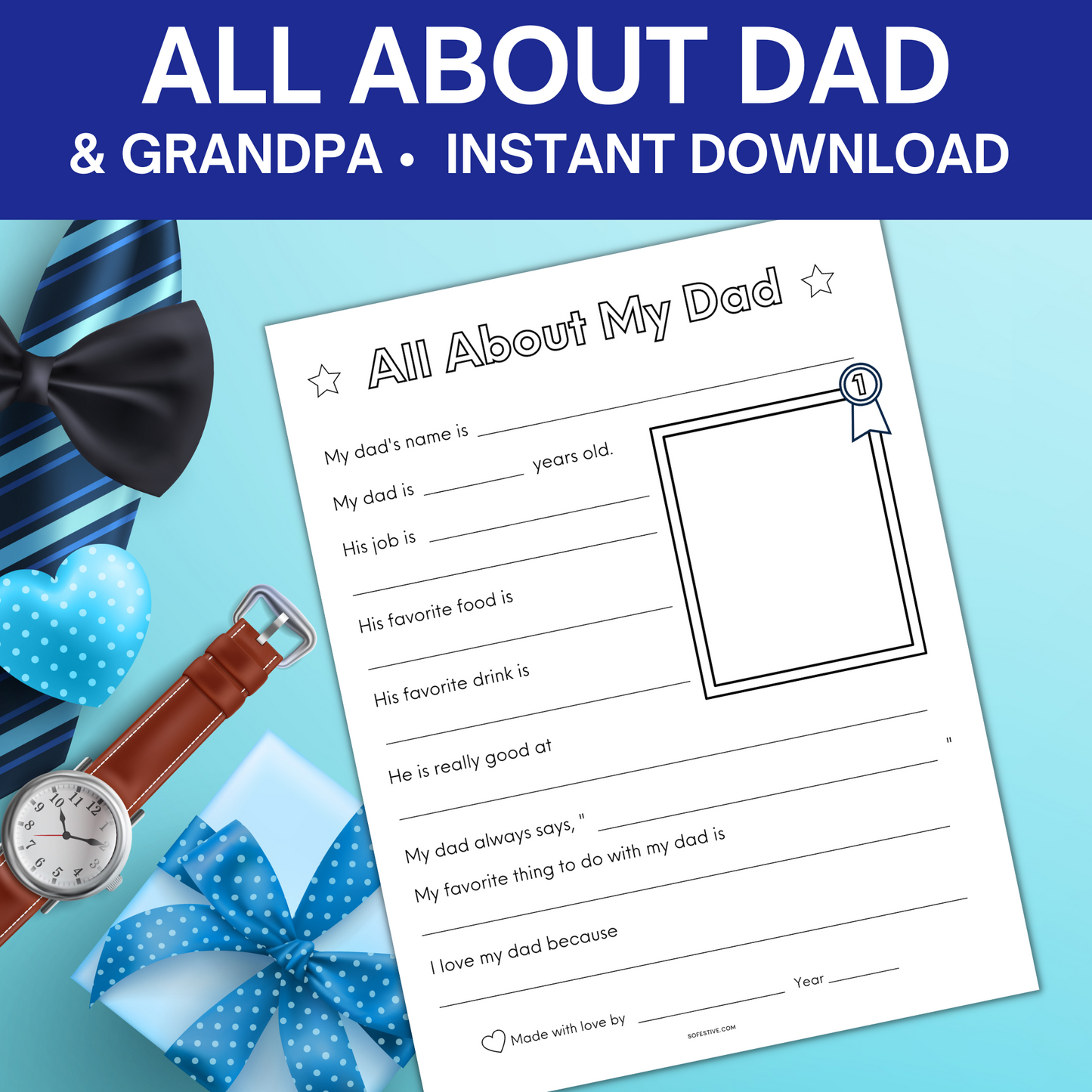 All About Dad & Grandpa Printable Worksheets