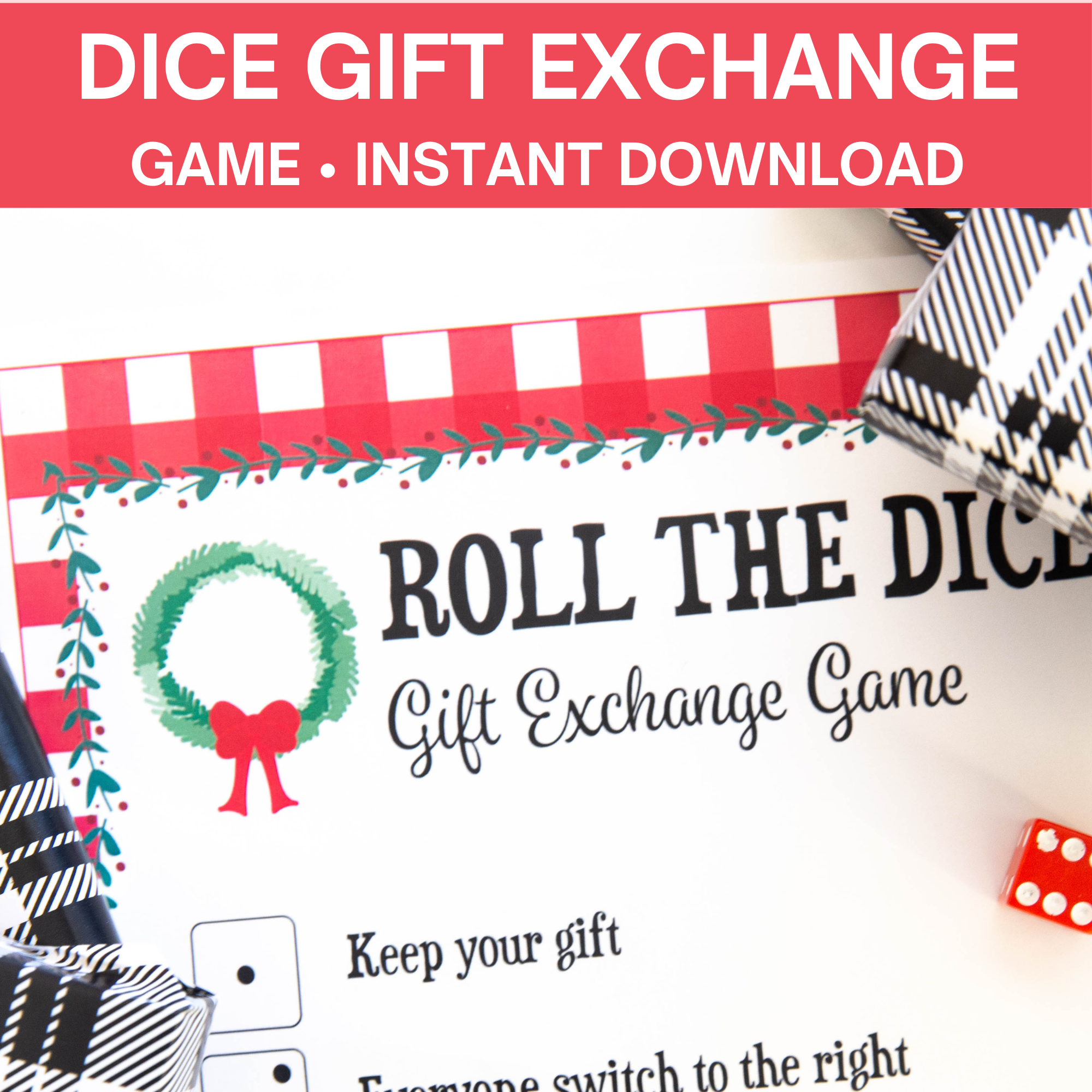 The Christmas Dice Game - A Fun Gift Exchange Printable Game!