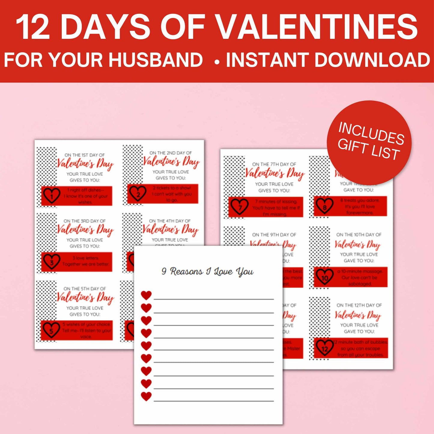 12 Days of Valentines For Your Husband
