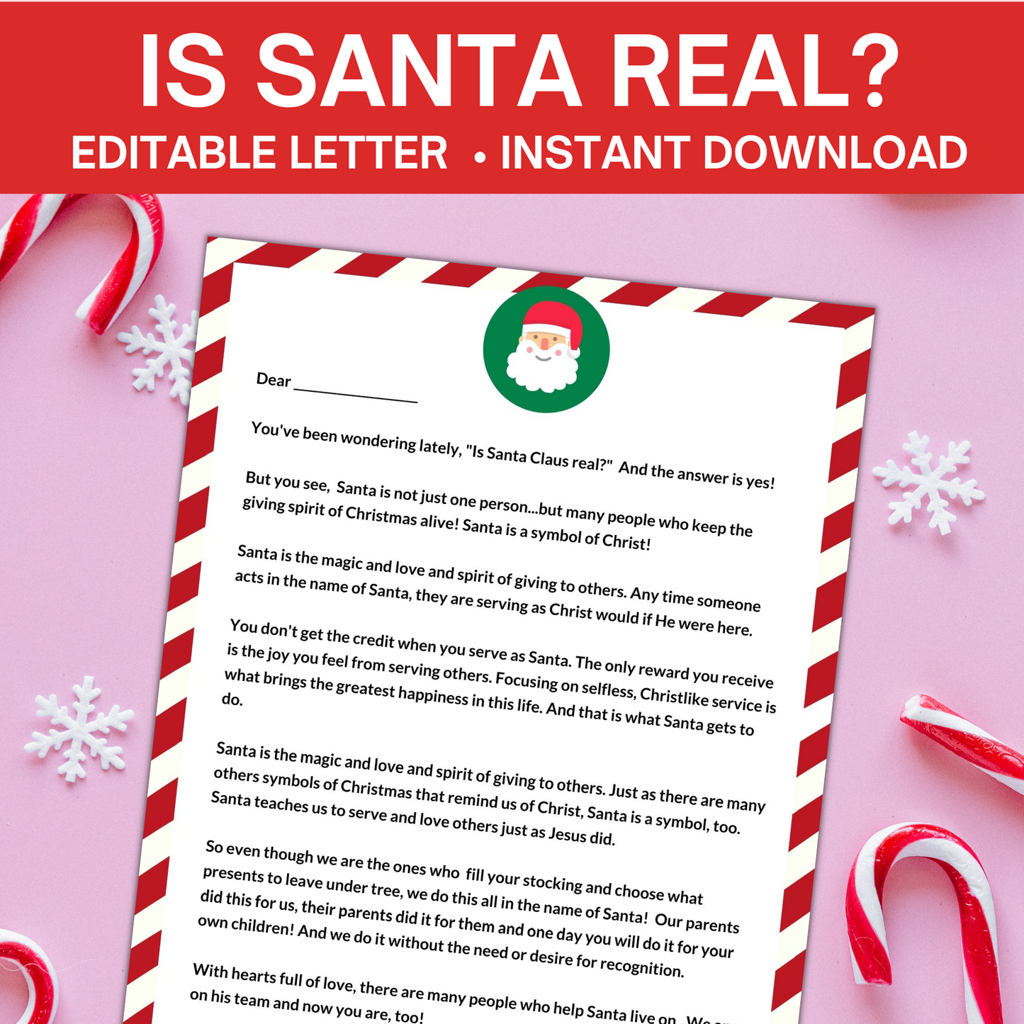 Is Santa Real? Letter Template- Truth About Santa Letter For Kids