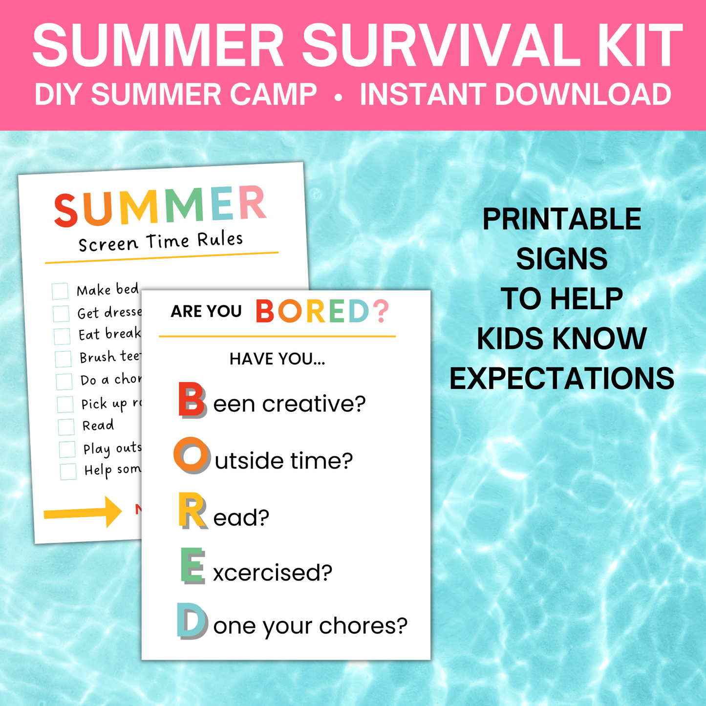 Summer Survival Kit: Summer Schedule Printables, Activities, Games & More (100+ Pages!)