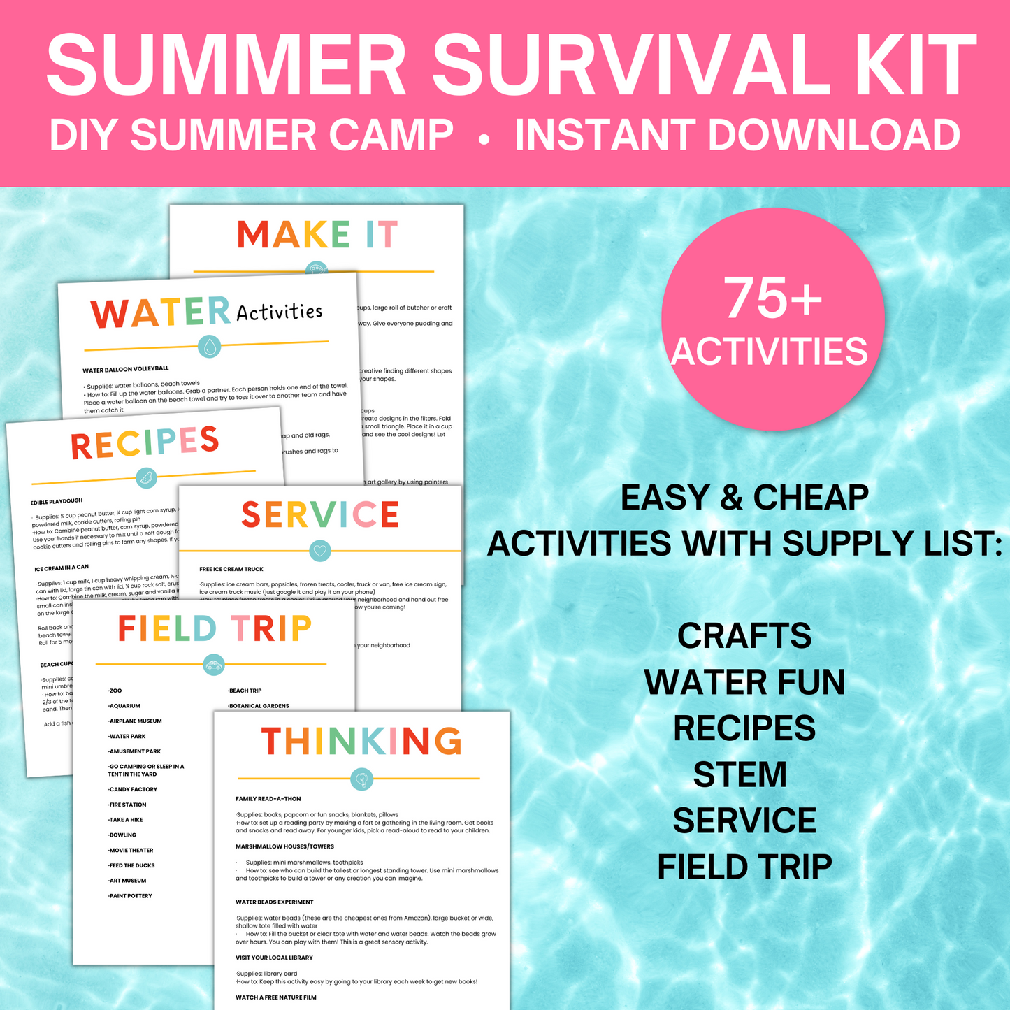 Summer Survival Kit: Summer Schedule Printables, Activities, Games & More (100+ Pages!)