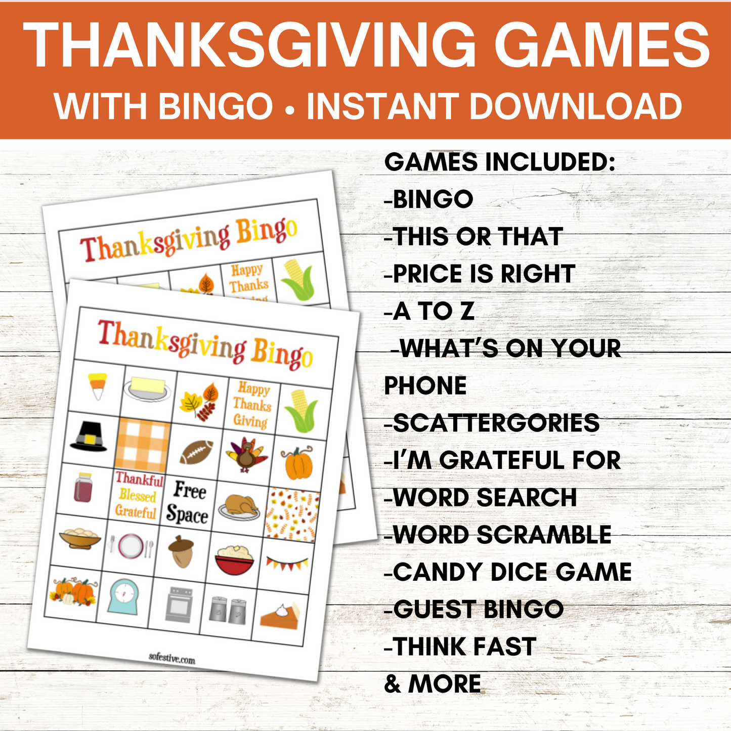 20 Fun Thanksgiving Games Bundle