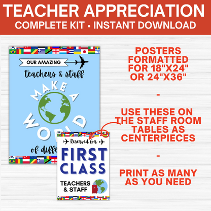 Travel World-Themed Teacher Appreciation Week Kit