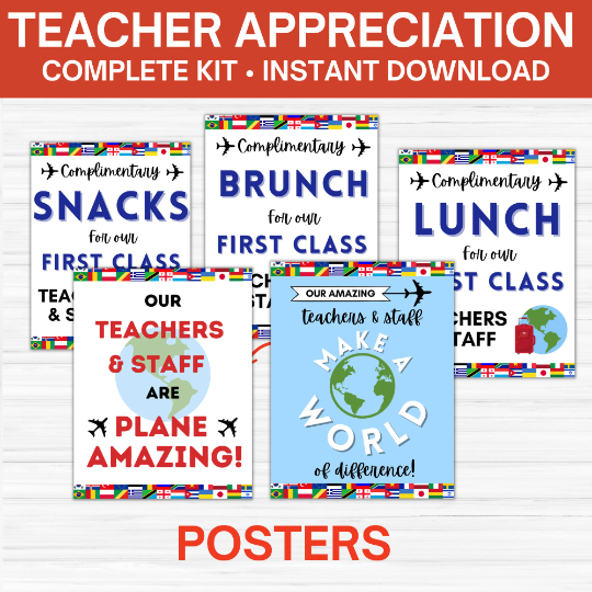 Travel World-Themed Teacher Appreciation Week Kit