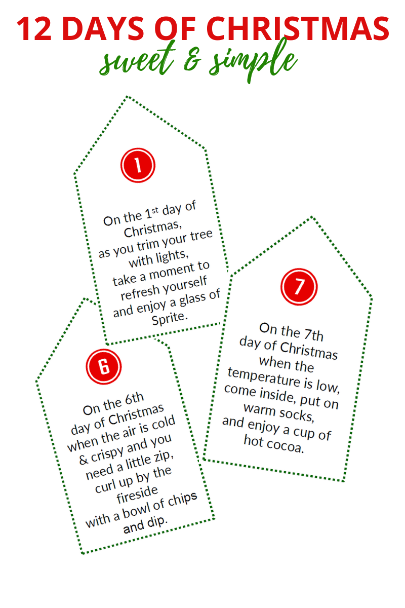 Sweet & Simple 12 Days of Christmas (Poem Tags & Gift List) - Digital Download