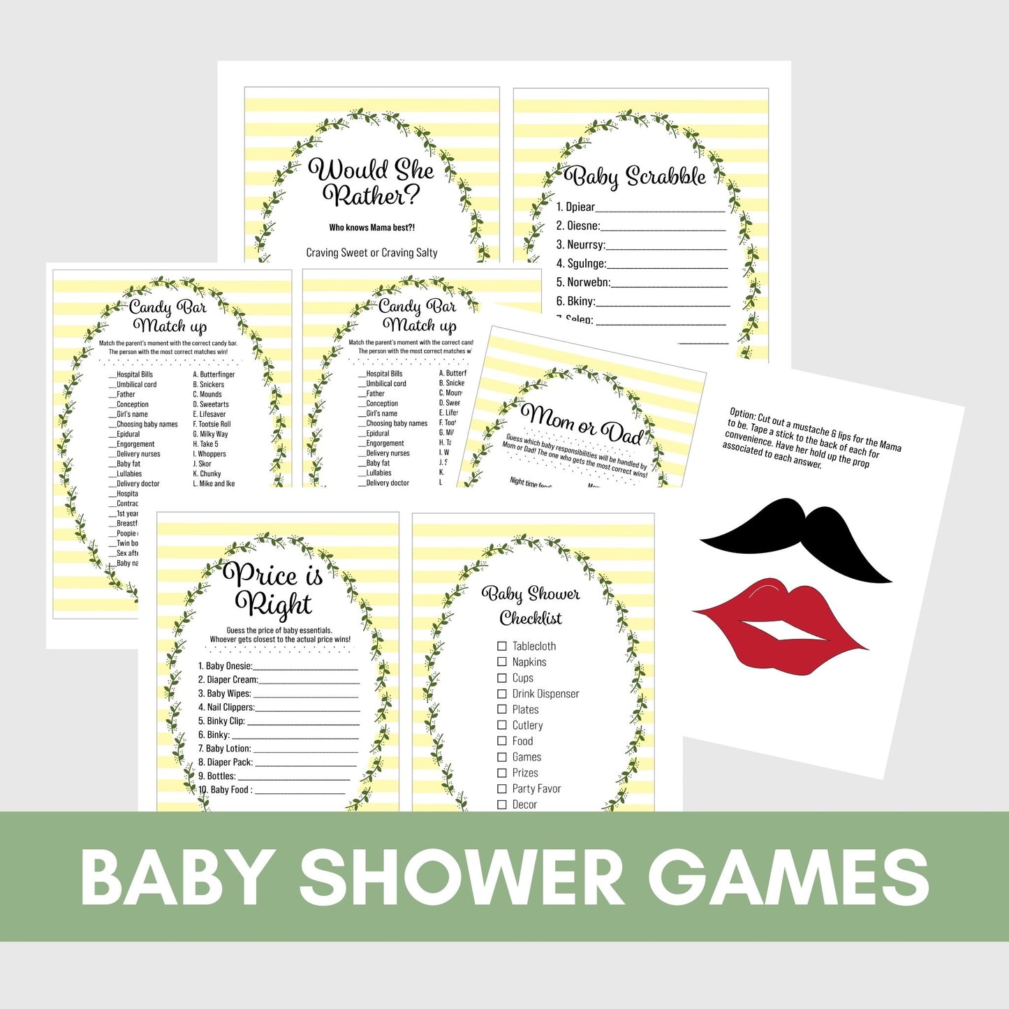 Baby Shower Games Bundle- 5 Games
