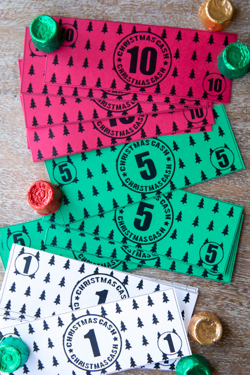 Christmas Cash for White Elephant Gift Auctions (Holiday Cash Version, included)
