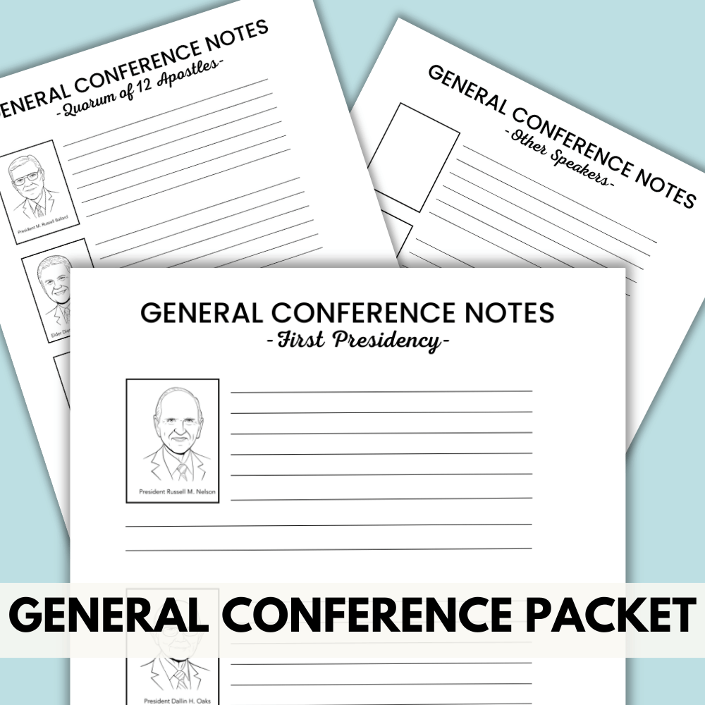 General Conference Packet For Kids- 36 Pages