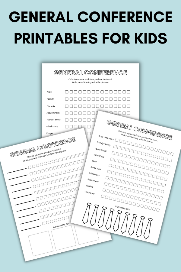 General Conference Packet For Kids- 36 Pages