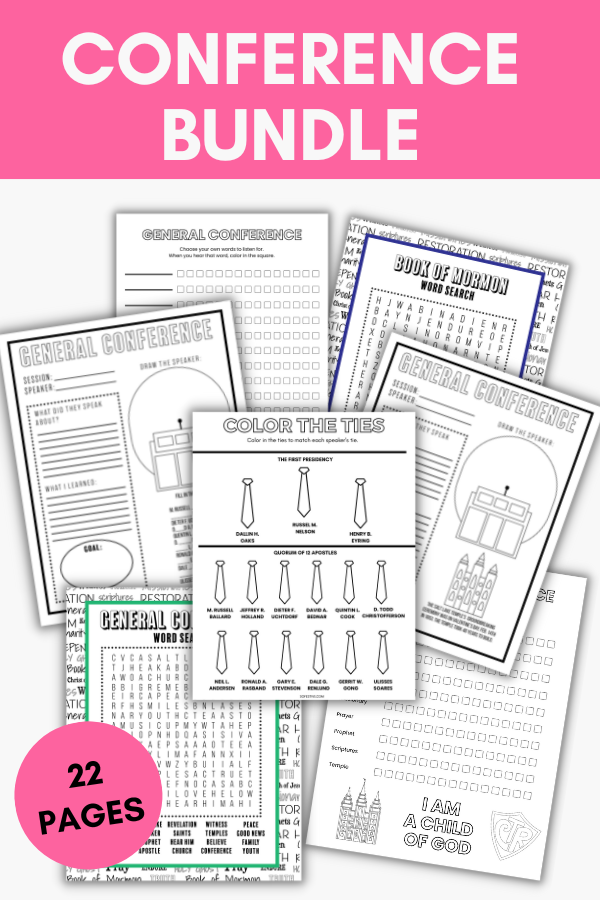 General Conference Packet For Kids- 36 Pages