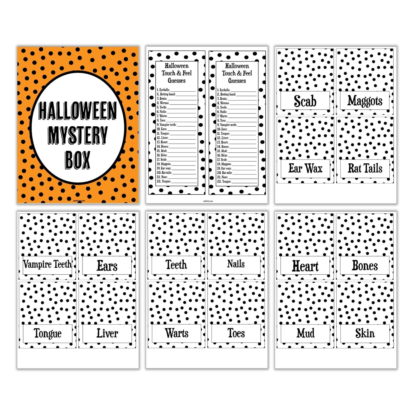Halloween Mystery Box- Touch & Guess Game Printables