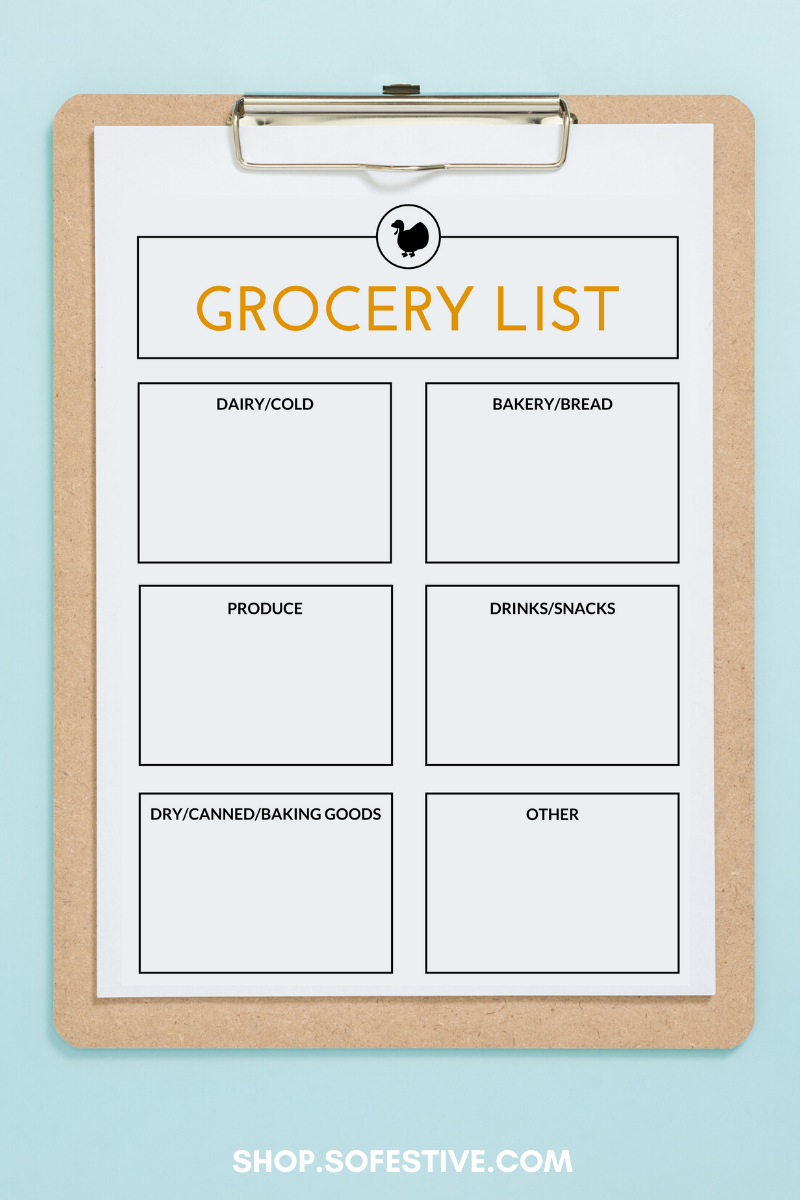 Thanksgiving Planner- Menu, Recipe Cards, Shopping List