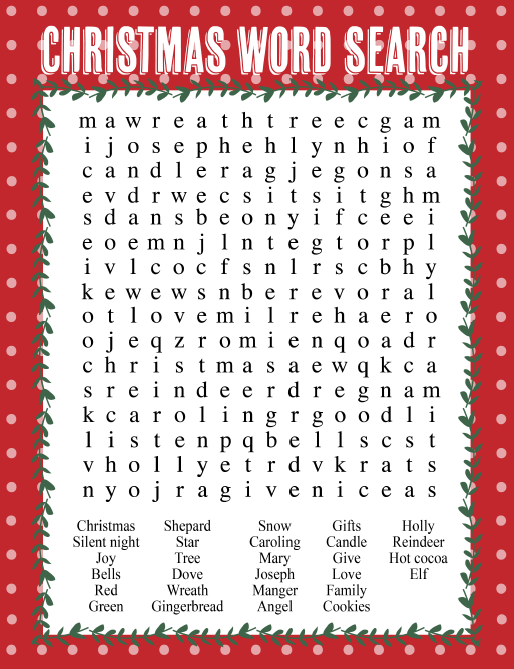 Christmas Word Search (2 Versions)