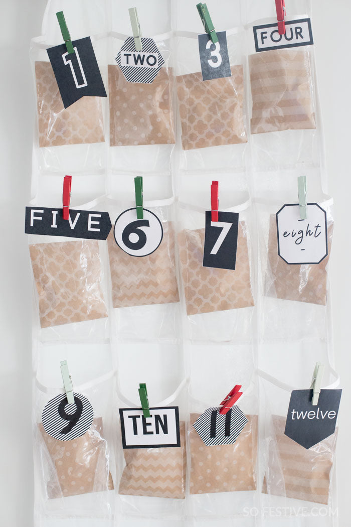 Modern Advent Calendar Numbers (1-24 in 2 color options)