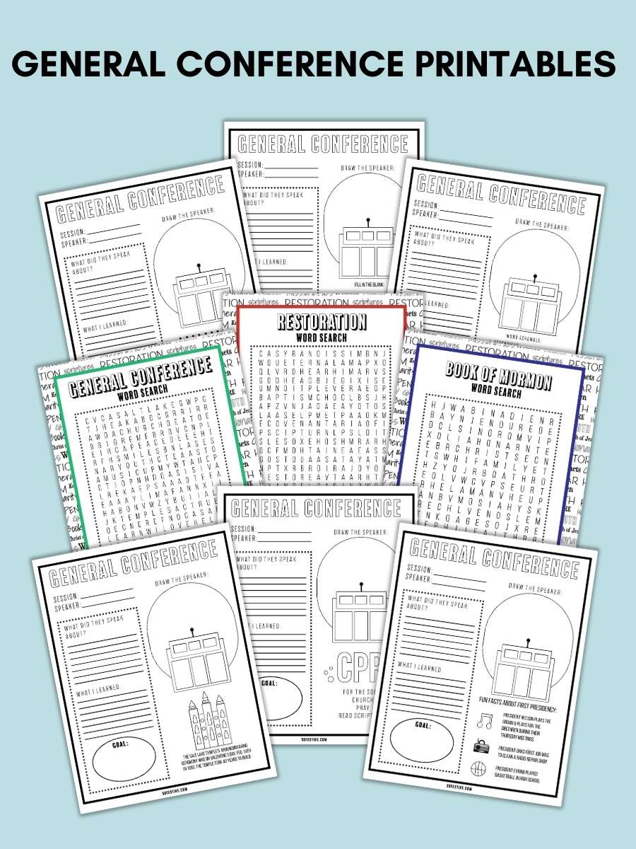 General Conference Packet For Kids- 36 Pages