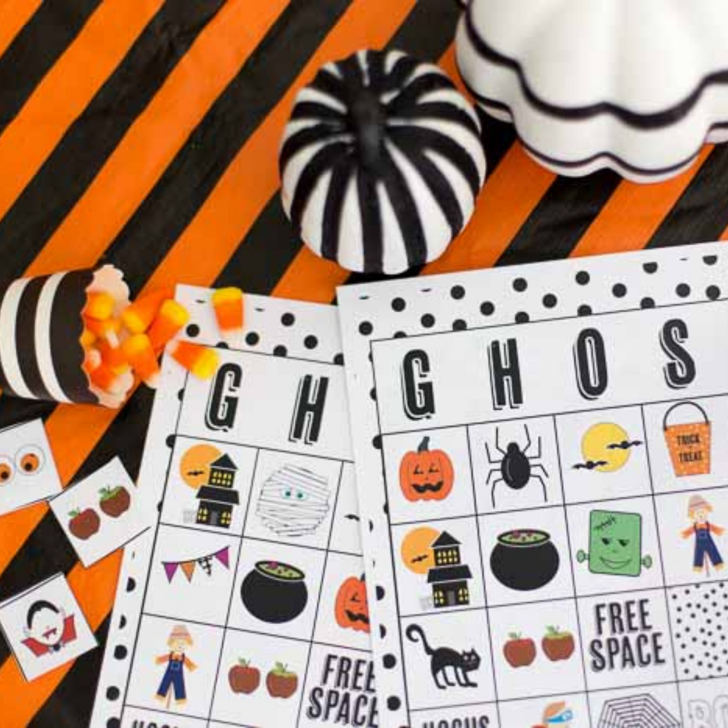 Halloween Bingo- 8 Cards & Calling Cards