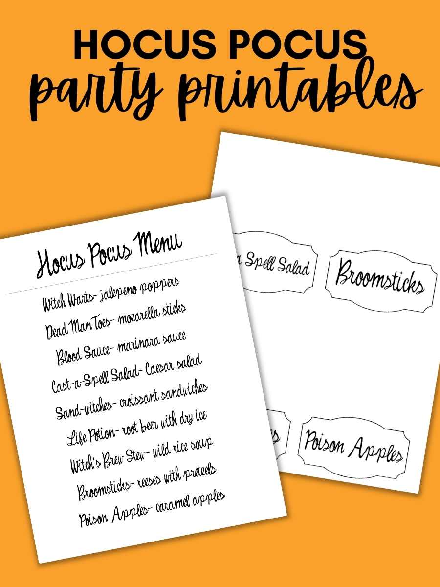 Hocus Pocus Halloween Party Kit- 10 Pages