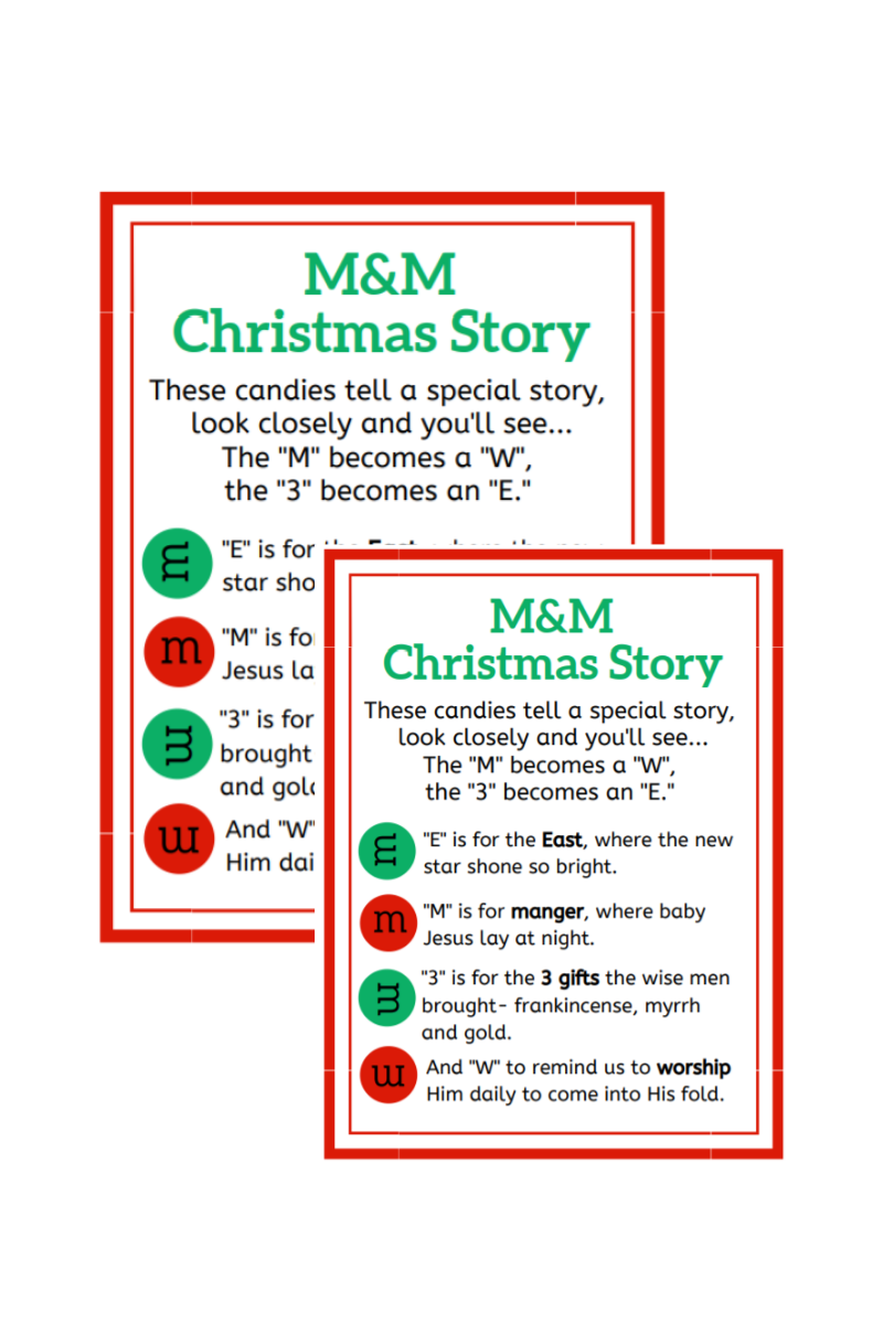 M&Ms Christmas Poem (2 Sizes)+ Bonus Easter Version
