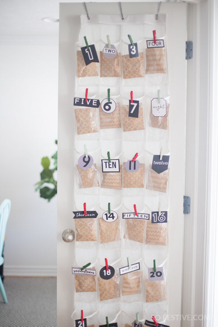 Modern Advent Calendar Numbers (1-24 in 2 color options)
