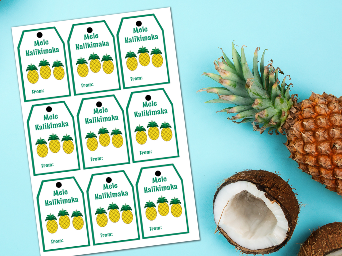 Mele Kalikimaka Christmas Gift Tags | Printable Christmas Tags