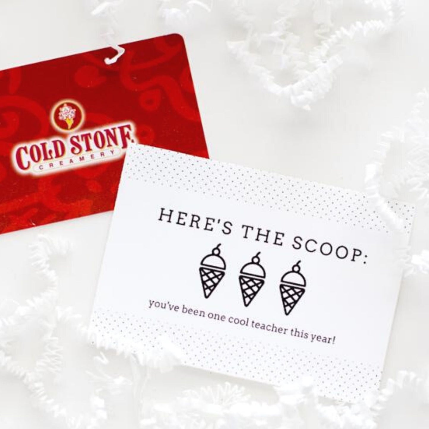 Ice Cream Gift Card Tags- Teacher Appeciation Gifts