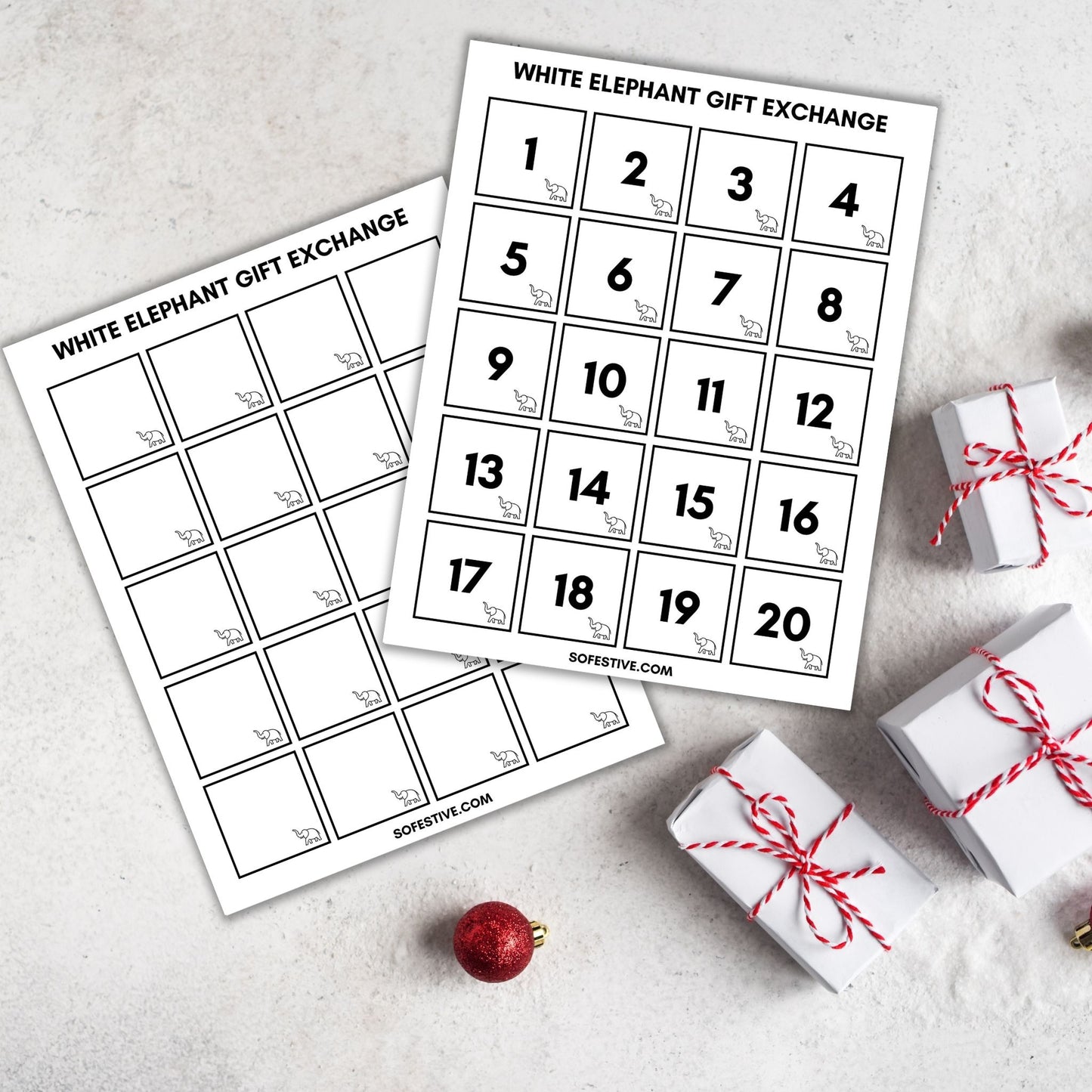 White Elephant Gift Exchange Numbers