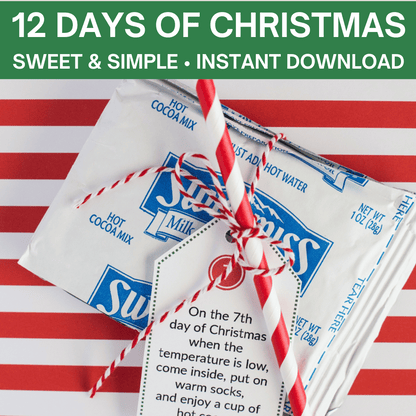 Sweet & Simple 12 Days of Christmas (Poem Tags & Gift List) - Digital Download