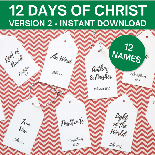 12 Days of Christ-Version 2 (12 Tags, Companion Cards, & Starting Poem)
