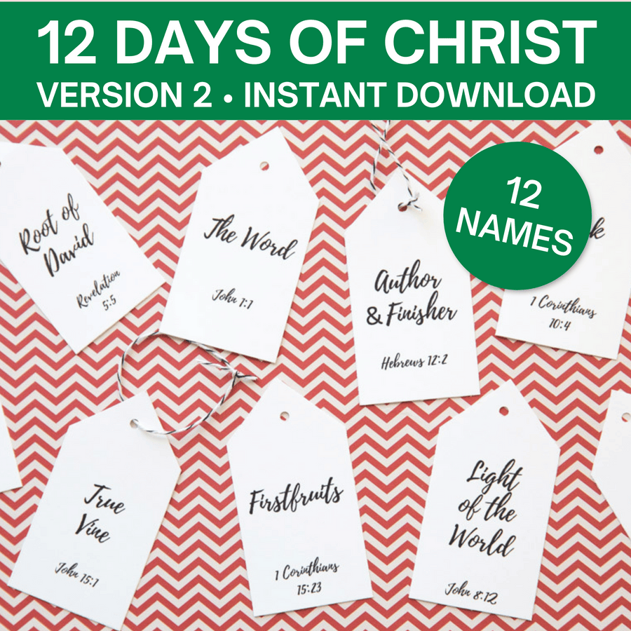 12 Days of Christ-Version 2 (12 Tags, Companion Cards, & Starting Poem)