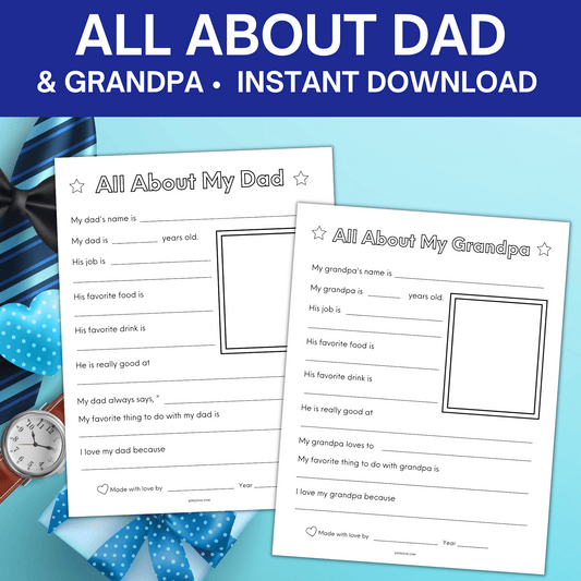 All About Dad & Grandpa Printable Worksheets