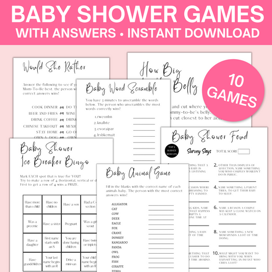 10 Baby Shower Games & Answer Keys