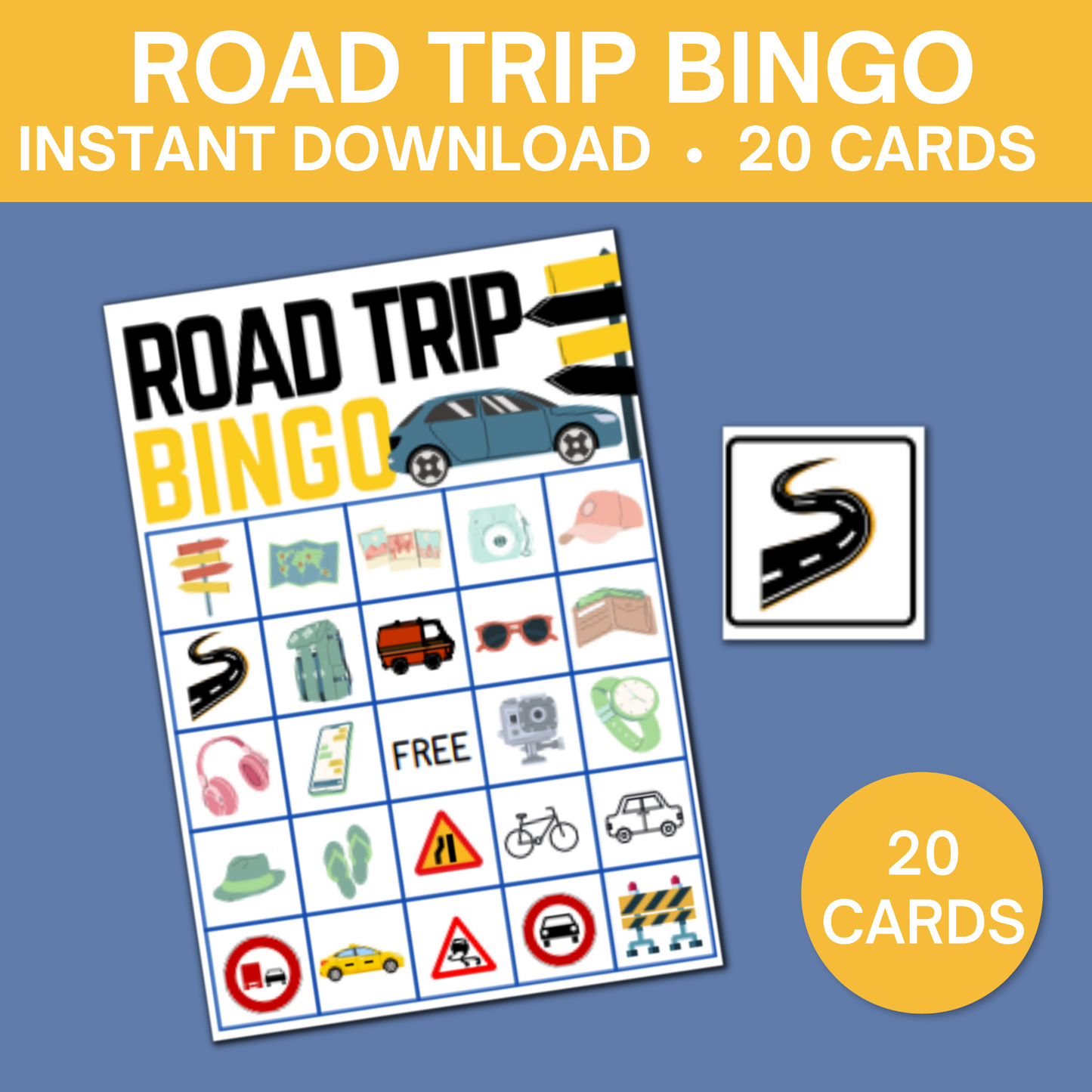 Car Road Trip Bingo Game