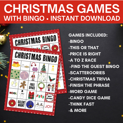 12 Printable Christmas Games Bundle