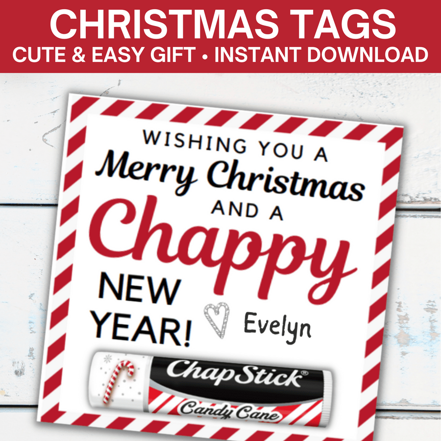 Chapstick Christmas Gift Tags