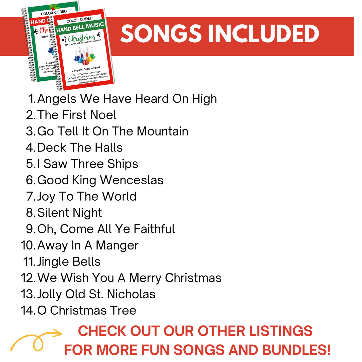 Christmas Hand Bell Music Bargain Bundle- 14 Songs- Instant Digital Download