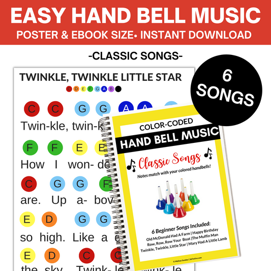 Hand Bell Song Book- Classics- 6 Beginner Songs