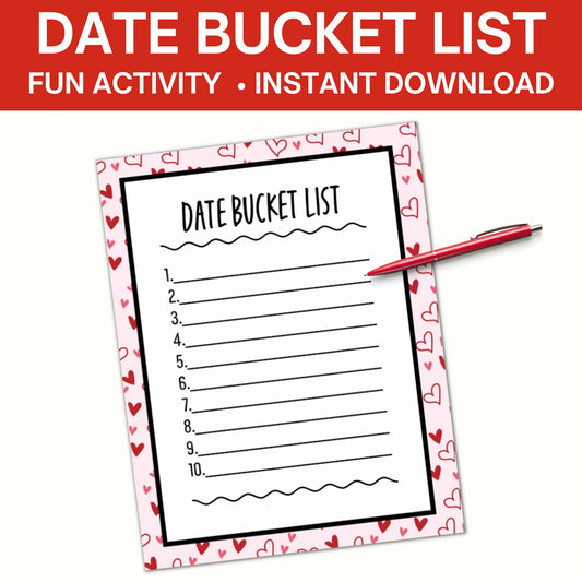 Date Bucket List- Printable Bucket List