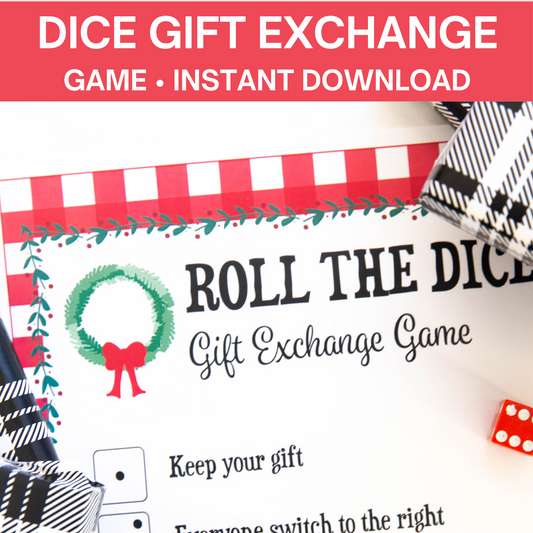 Christmas Dice Game Printable | Roll The Dice Gift Exchange Game