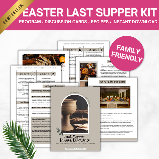 Easter Last Supper Kit- Holy Week Activity For Families (Program, 19 Discussion Cards, Recipes)