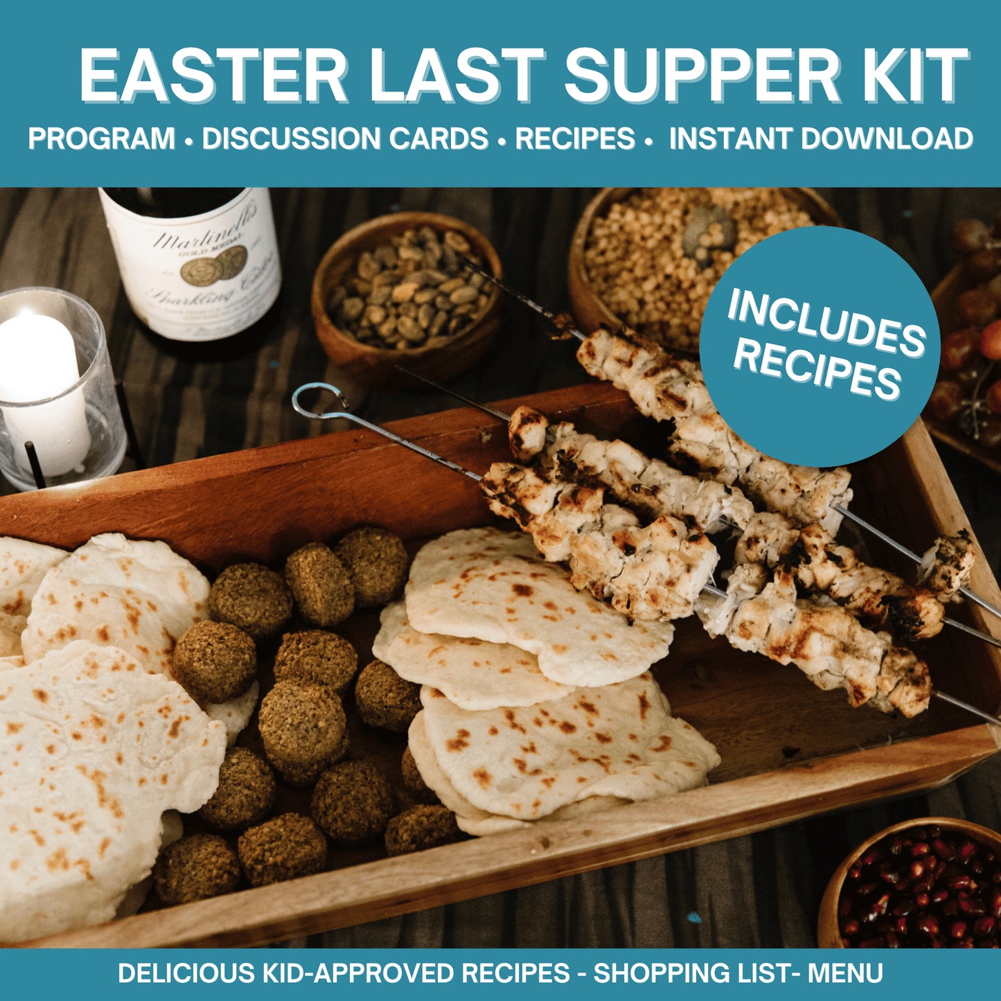 Easter Last Supper Kit- Holy Week Activity For Families (Program, 19 Discussion Cards,  Recipes)