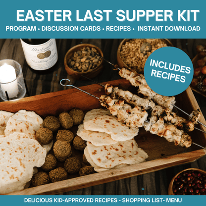 Easter Last Supper Kit- Holy Week Activity For Families (Program, 19 Discussion Cards,  Recipes)