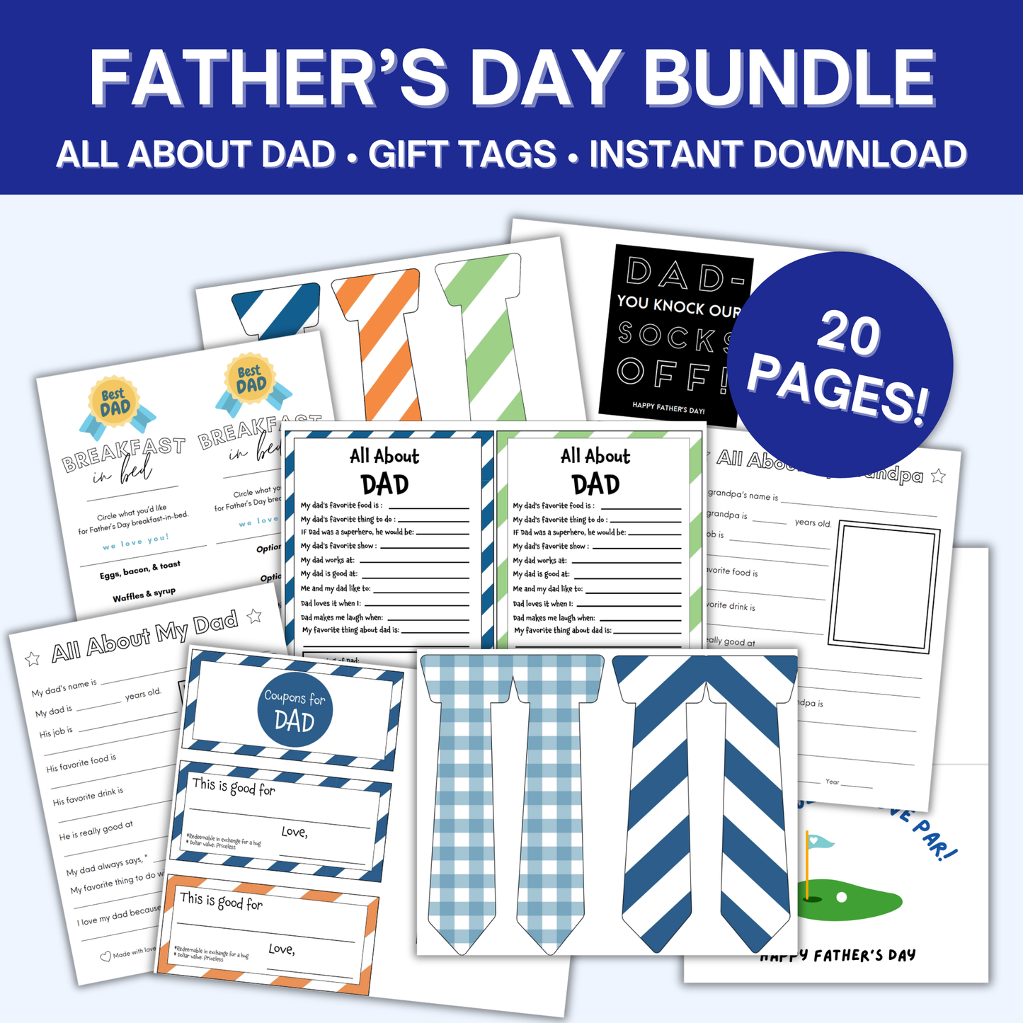 Father's Day Kit - Coupon Book, Banner, Cards, & More