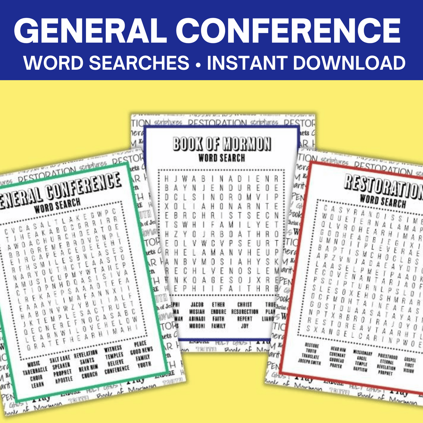 General Conference Word Search Games