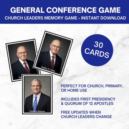 General Conference Church Leaders Matching Game -Updated 2026