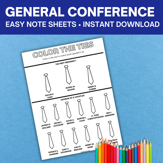 Color-The-Ties General Conference Printable Activity