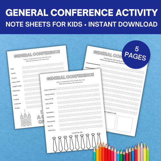 Easy General Conference Note Sheets For Kids