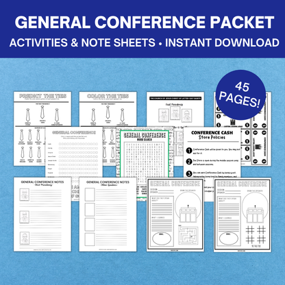 General Conference Packet For Kids & Teens- 45 Pages