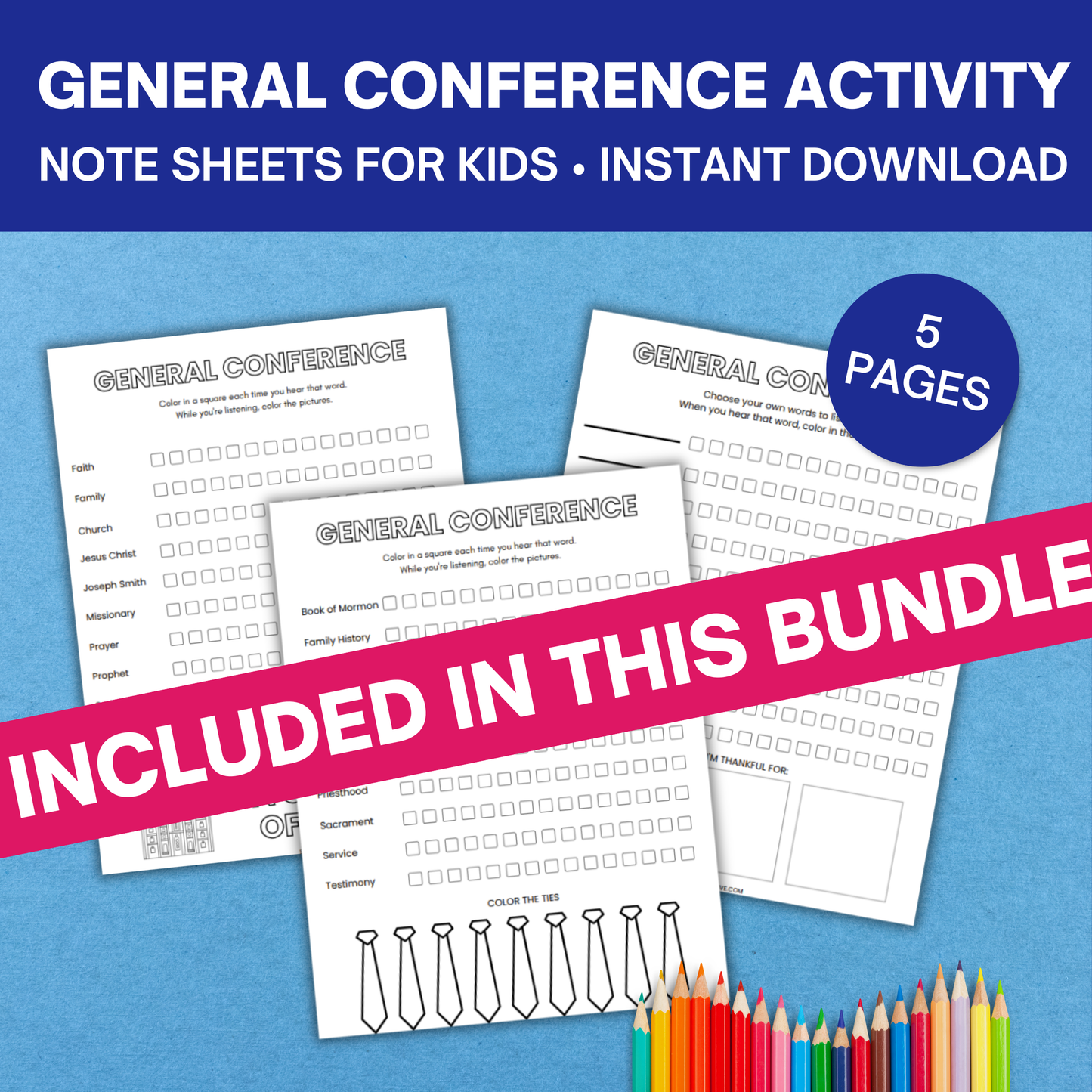 General Conference Packet For Kids & Teens- 45 Pages