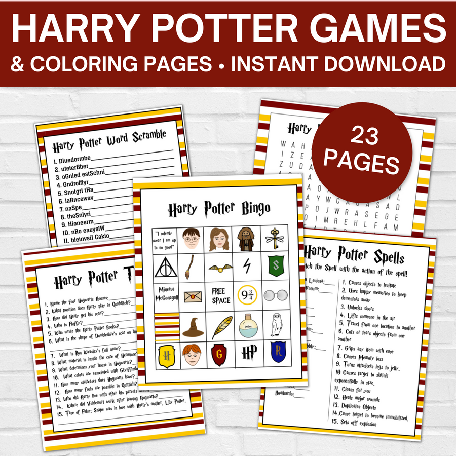 Harry Potter Bundle- Games & Coloring Pages (23 pages)